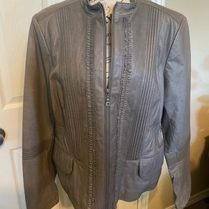 Genuine gray leather jacket